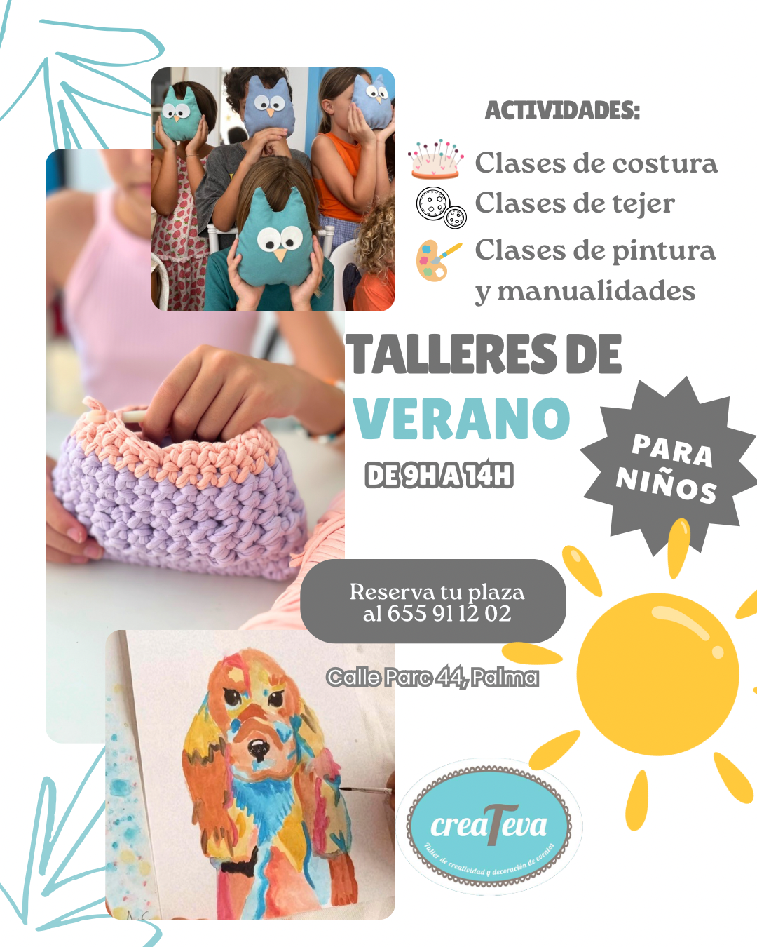 Campus verano 2026 CreaTeva Escuela de verano y talleres de verano para niños 2024 palma de mallorca